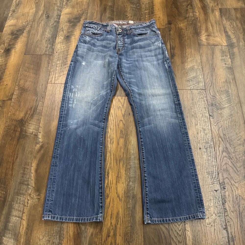 Vintage Guess Jeans Men 33 Medium Wash Button Fly Straight Leg Denim 100% Cotton